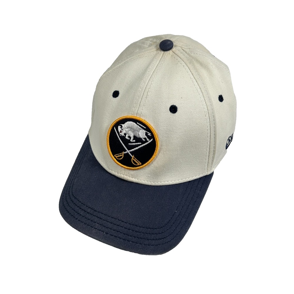 New Era Buffalo Sabres NHL Fitted Flex Hat S/M Off White Navy Two Tone Cap